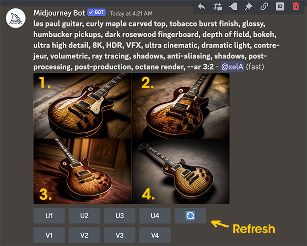 Choose your Les Paul image to upscale it.