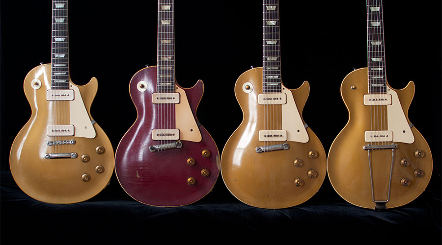 Group shot of vintage Gibson Les Paul guitars. Learn what's so special about them.