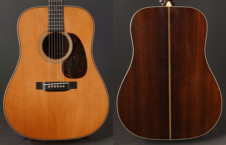 A 1940 Martin D-28 acoustic guitar