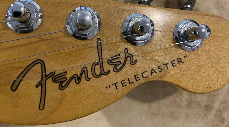 Fake Fender waterslide headstock decal